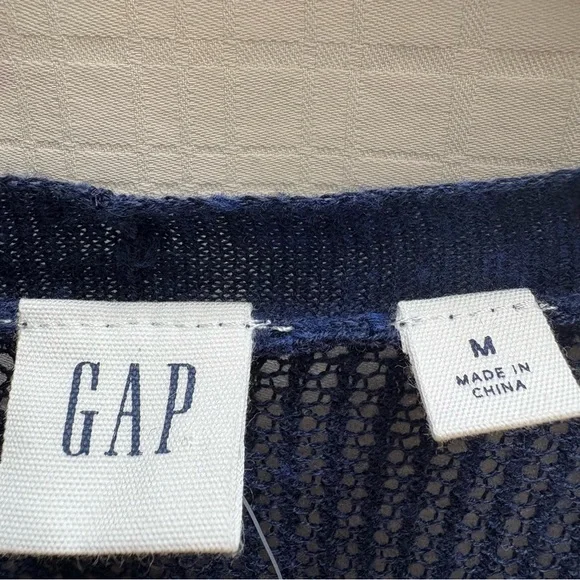 NEW GAP Navy Long 3/4 Sleeve Net Cardigan - Picture 3 of 3